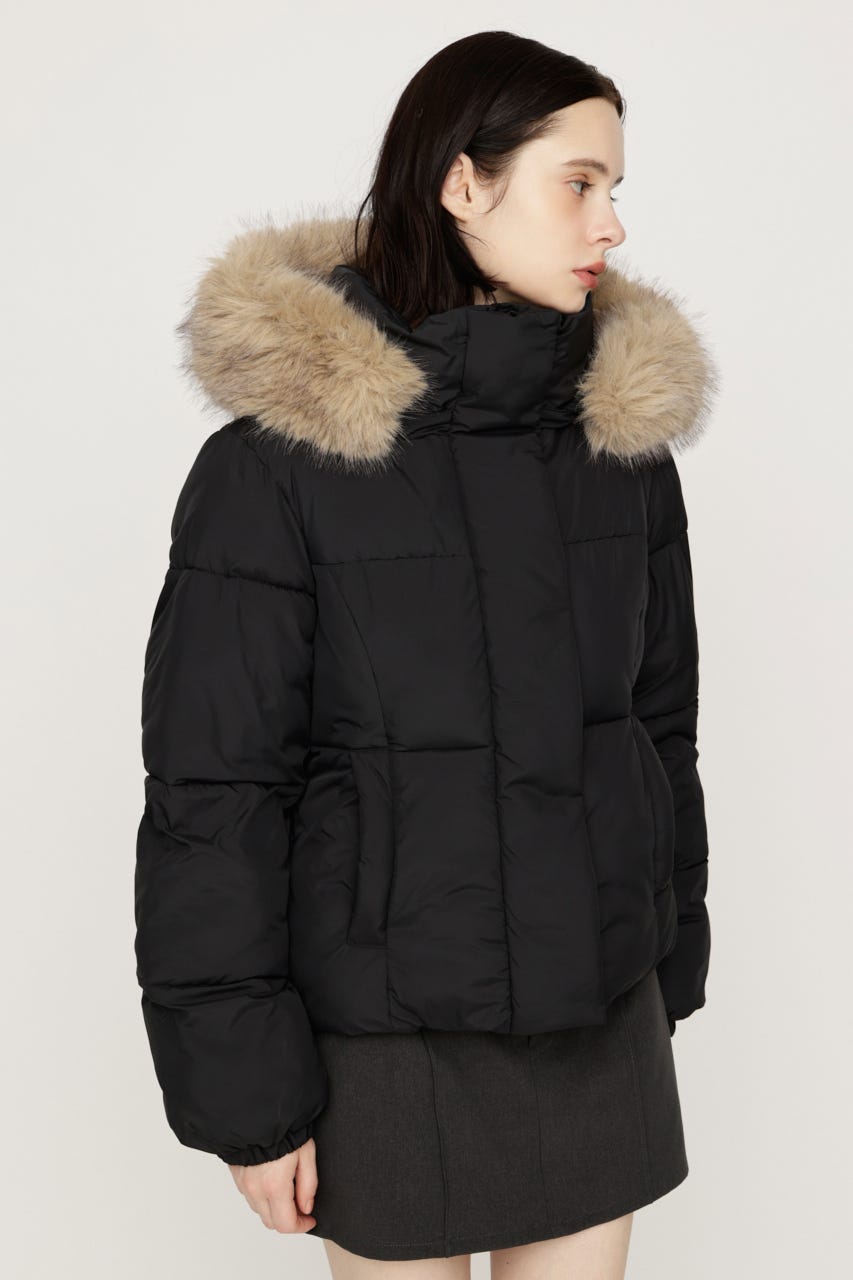 【AW PRE ORDER 第2弾】FUR HOODIE PUFFER SHAPED ジャケット BLK FREE