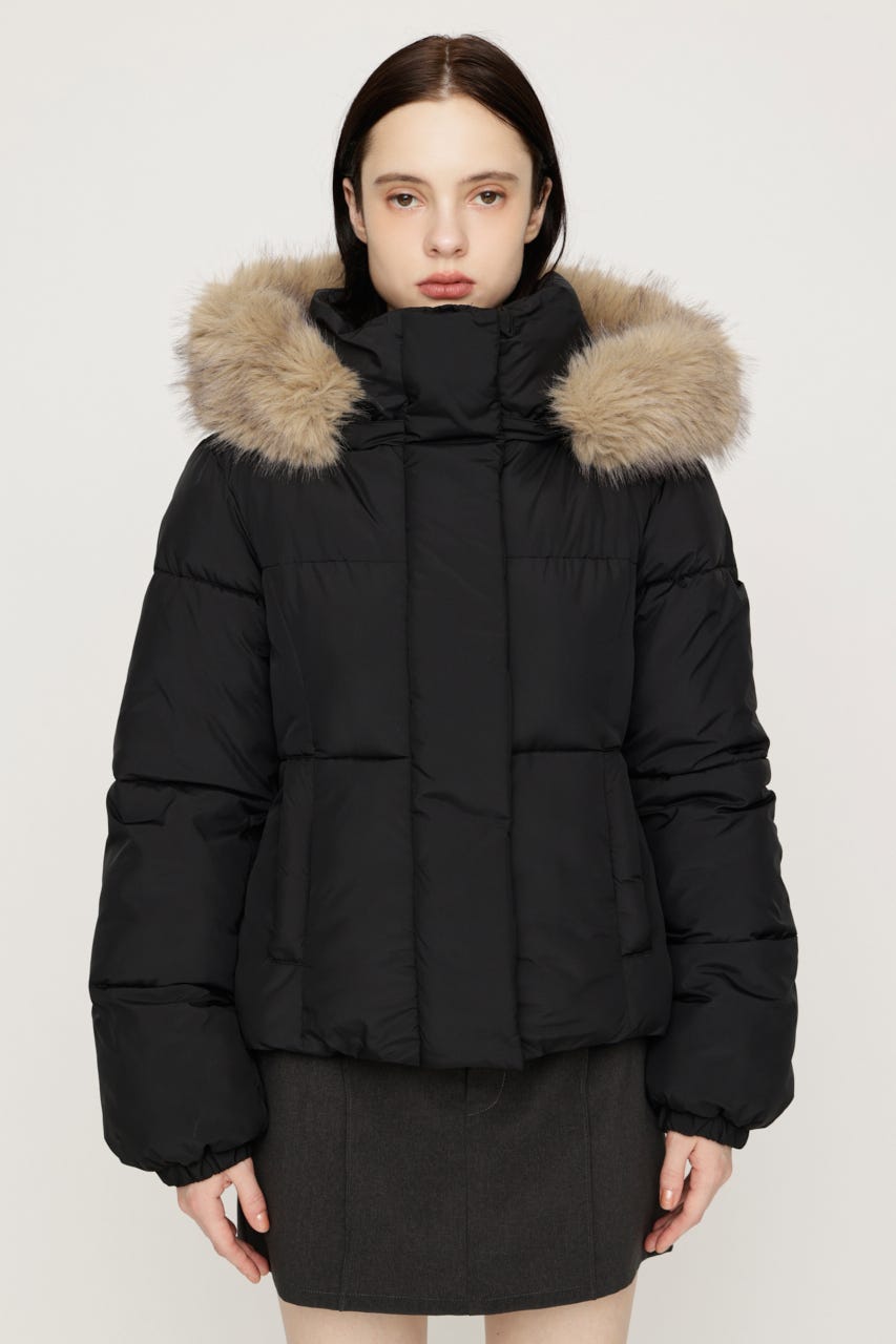 【AW PRE ORDER 第2弾】FUR HOODIE PUFFER SHAPED ジャケット BLK FREE