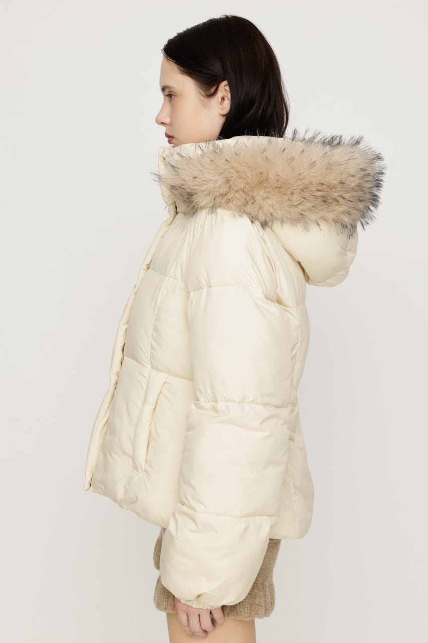 【AW PRE ORDER 第2弾】FUR HOODIE PUFFER SHAPED ジャケット IVOY FREE
