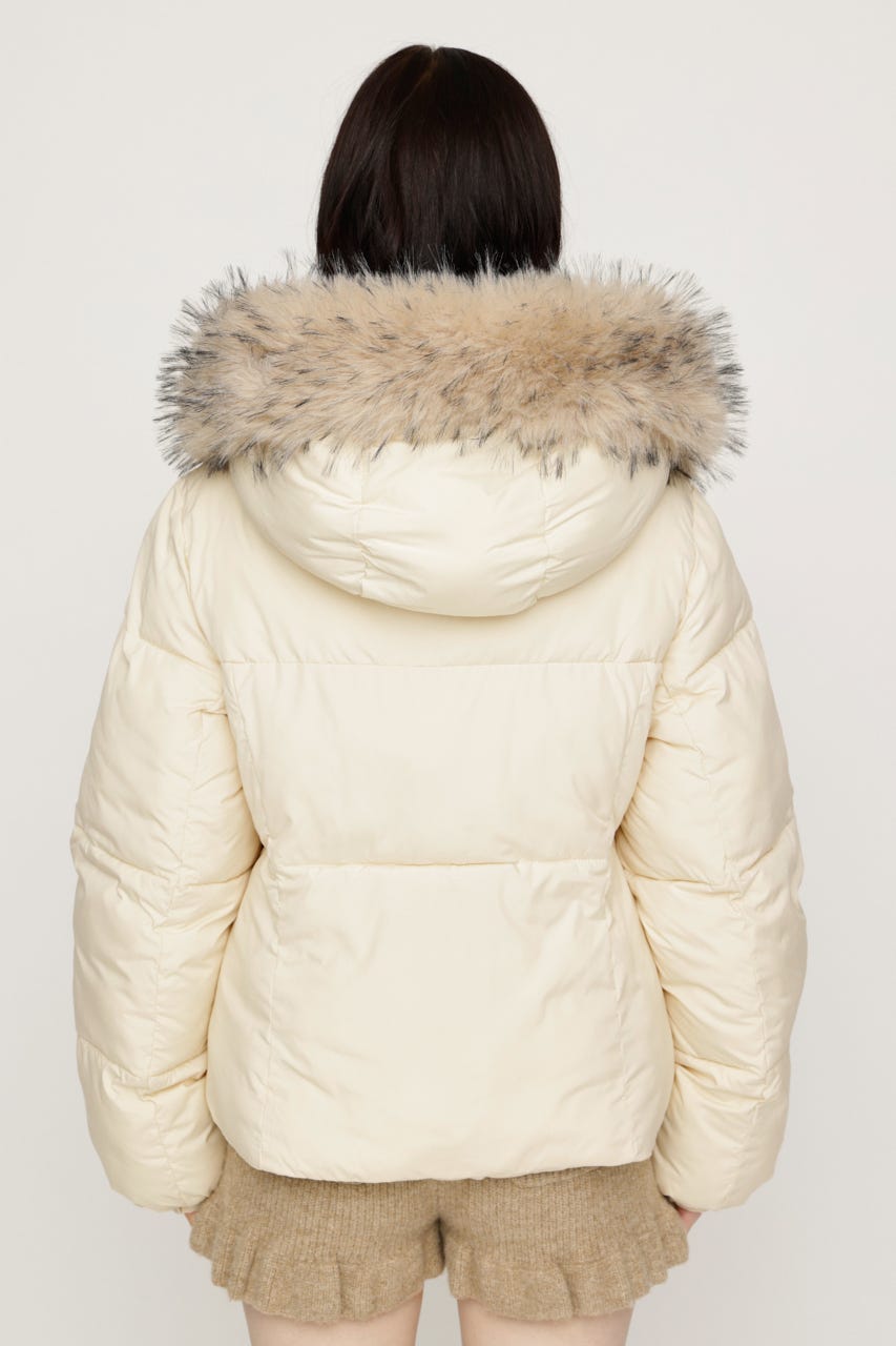 【AW PRE ORDER 第2弾】FUR HOODIE PUFFER SHAPED ジャケット IVOY FREE