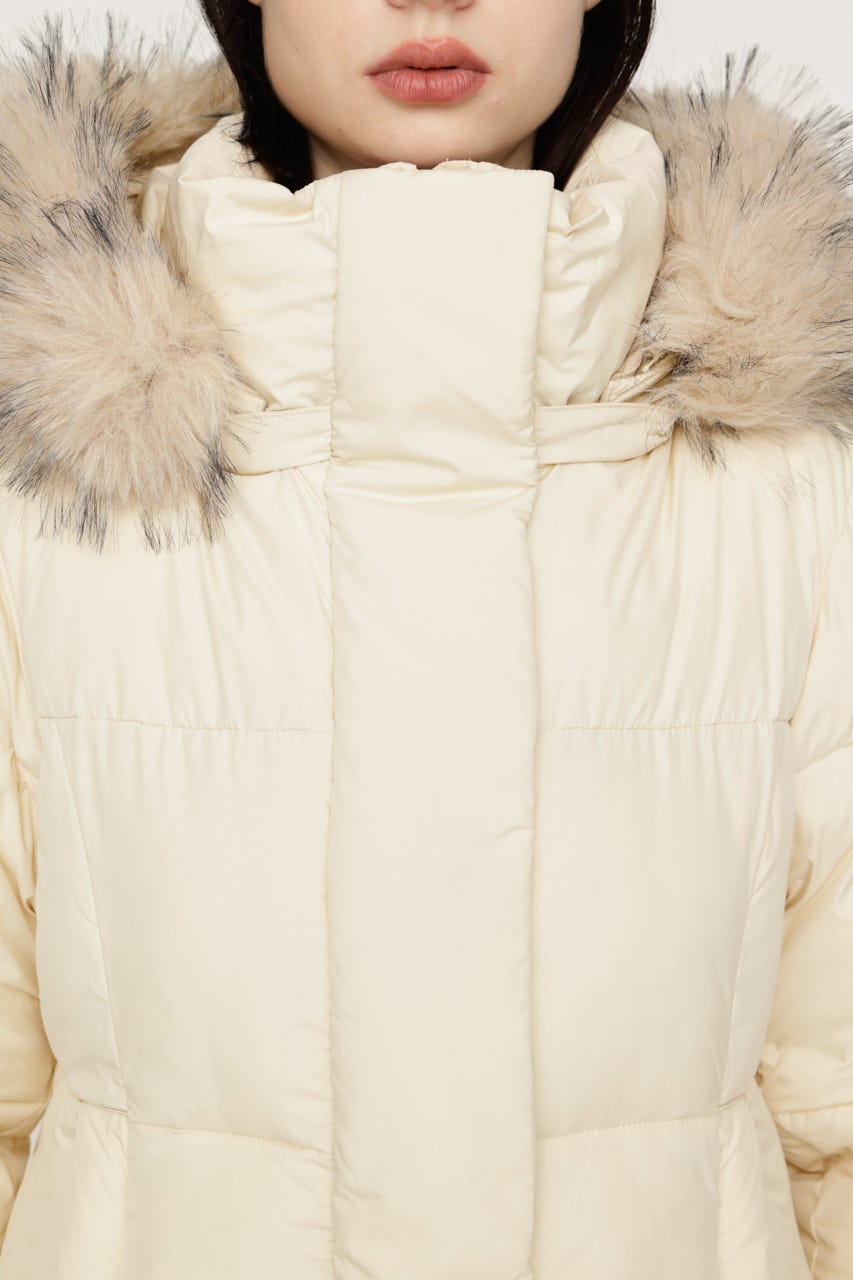 【AW PRE ORDER 第2弾】FUR HOODIE PUFFER SHAPED ジャケット IVOY FREE