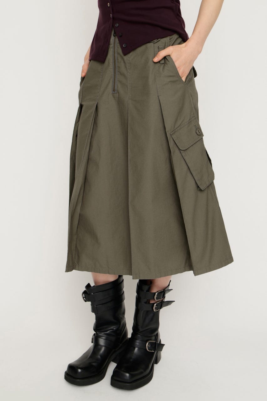 MILITARY MIDI スカート KHA 2