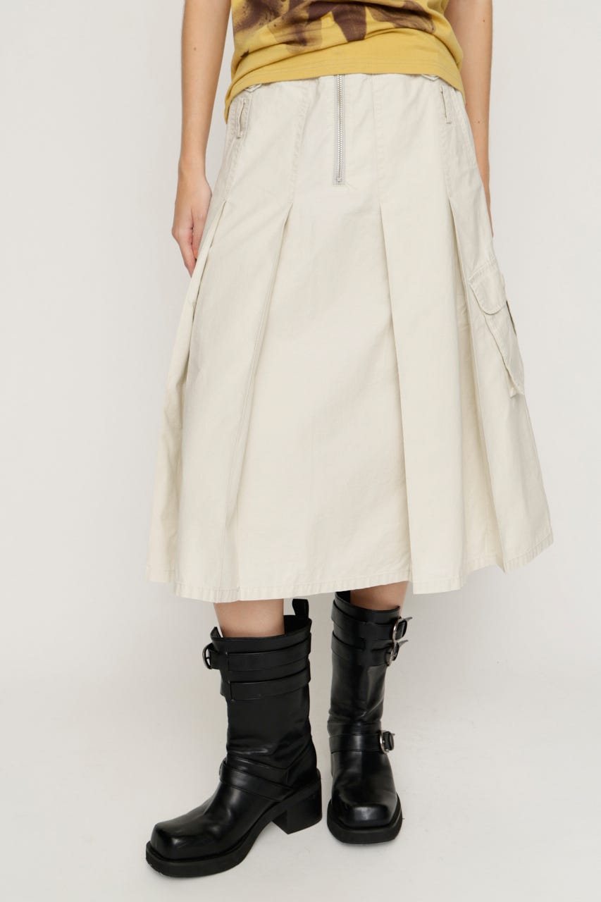 MILITARY MIDI スカート O/WHT 1