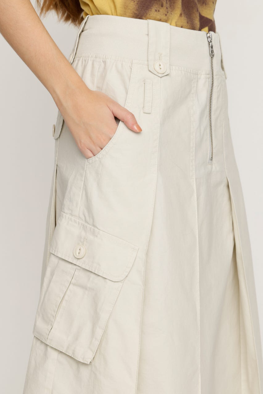 MILITARY MIDI スカート O/WHT 1