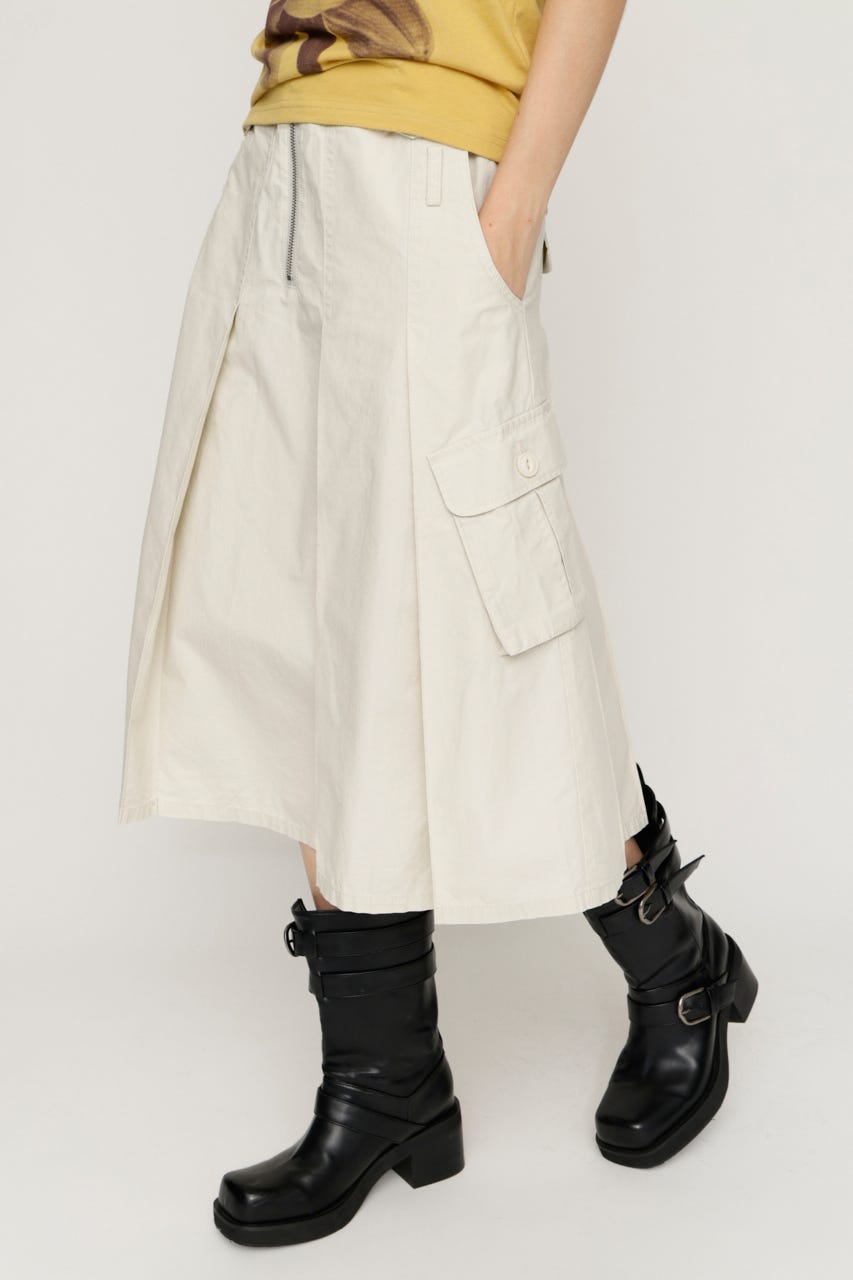 MILITARY MIDI スカート O/WHT 1