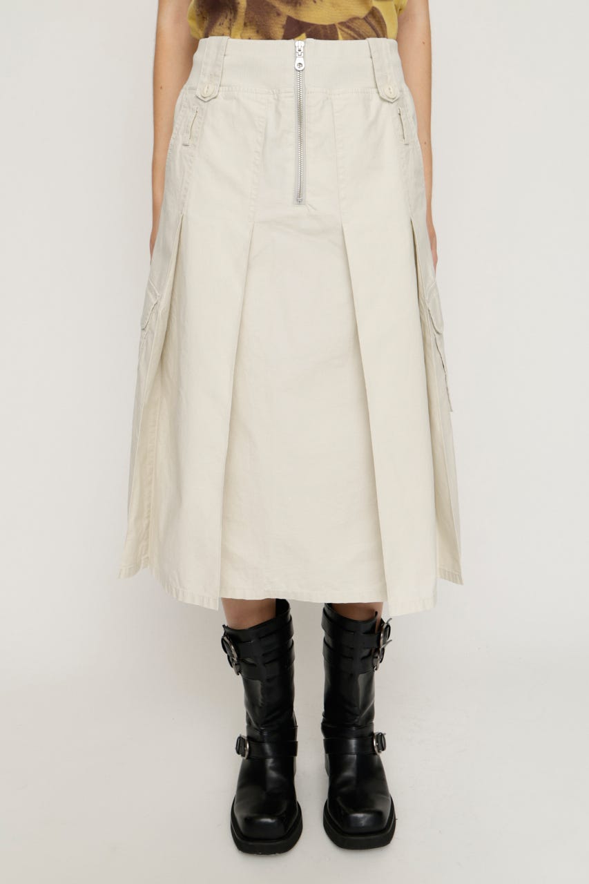 MILITARY MIDI スカート O/WHT 1