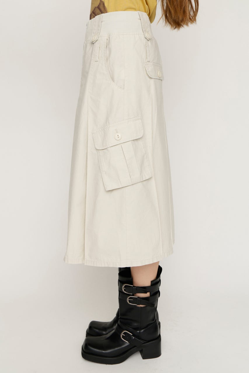 MILITARY MIDI スカート O/WHT 1