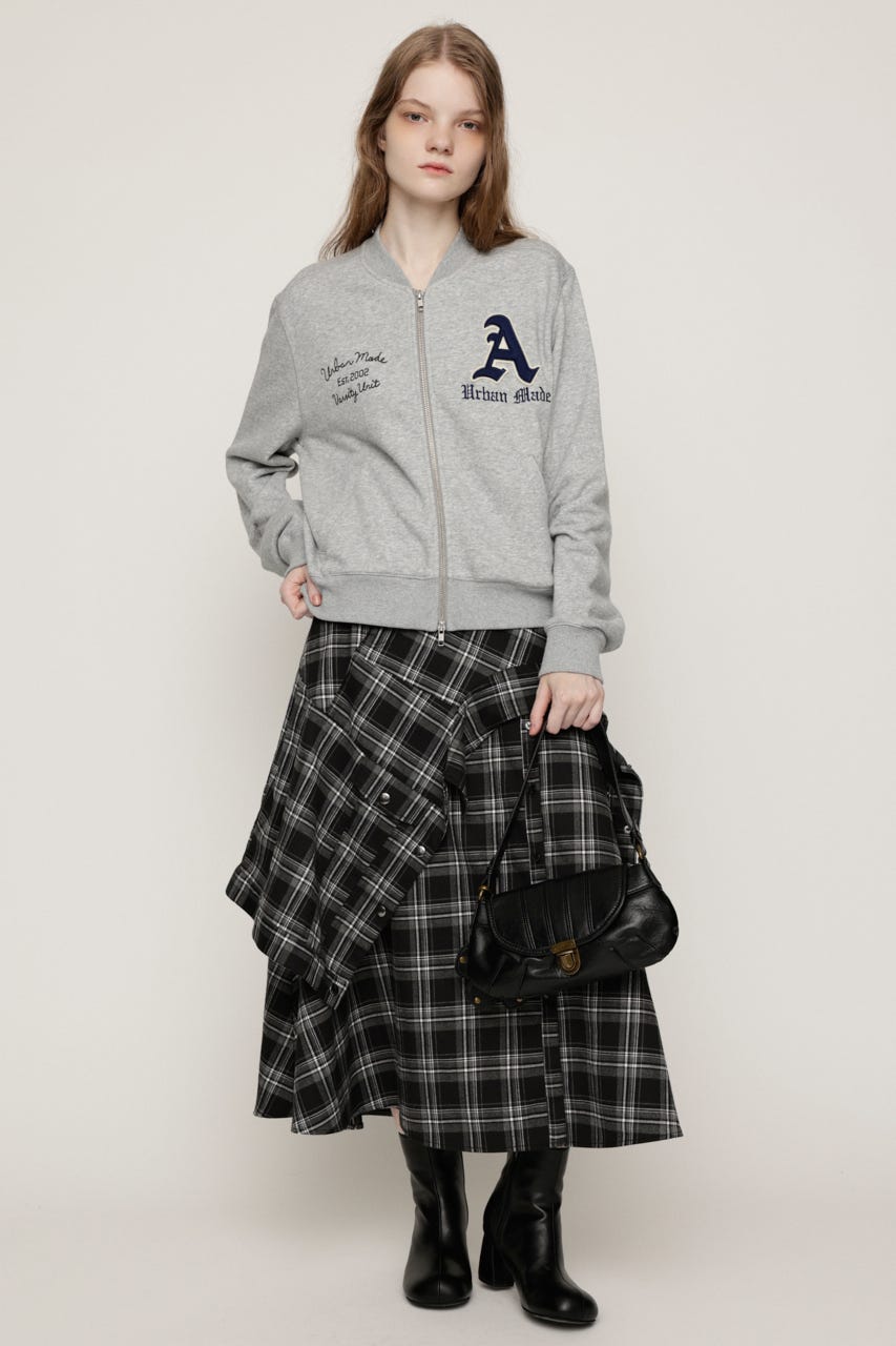 PLAID FLARE DESIGN スカート M/BLK 2