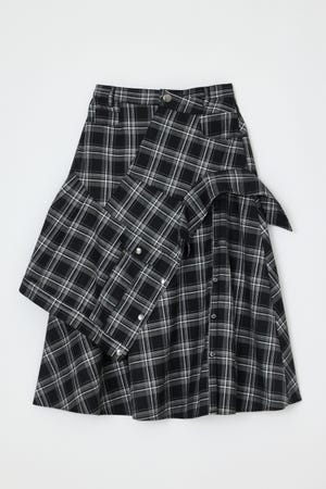 PLAID FLARE DESIGN スカート