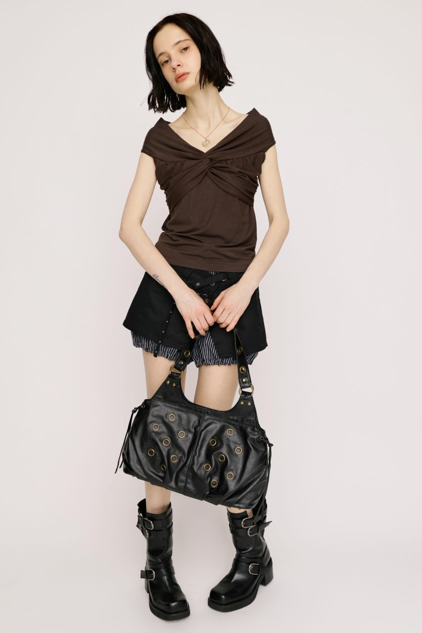 EYELET トートバッグ BLK FREE
