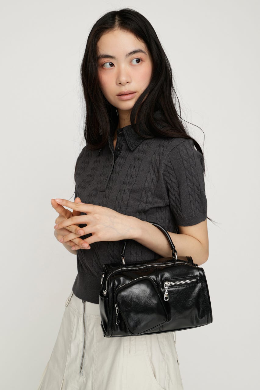 SOFT F/LEATHER MINI バッグ BLK FREE