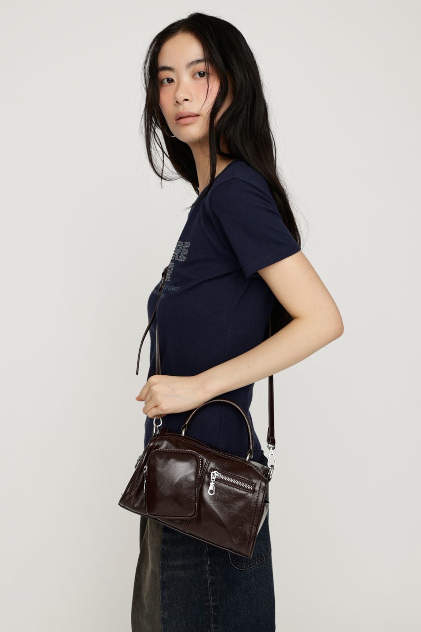SOFT F/LEATHER MINI バッグ D/BRN FREE