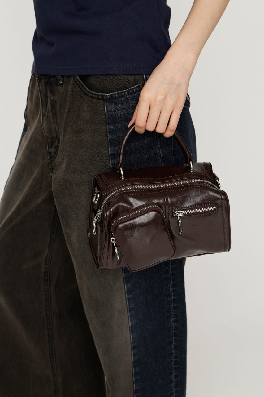 SOFT F/LEATHER MINI バッグ D/BRN FREE