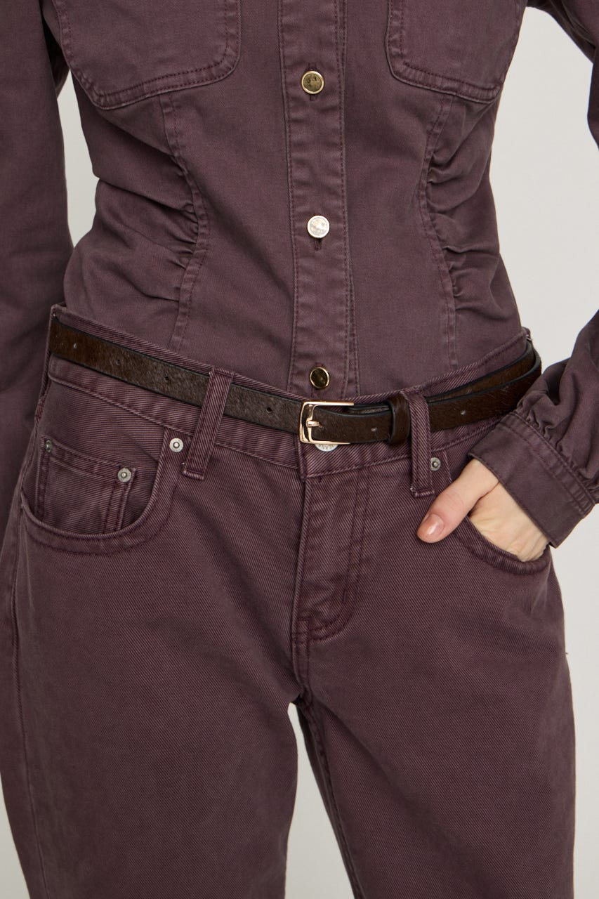 LEATHER THIN ベルト BRN FREE
