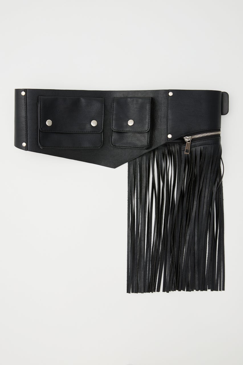 FRINGE WIDE ベルト BLK FREE