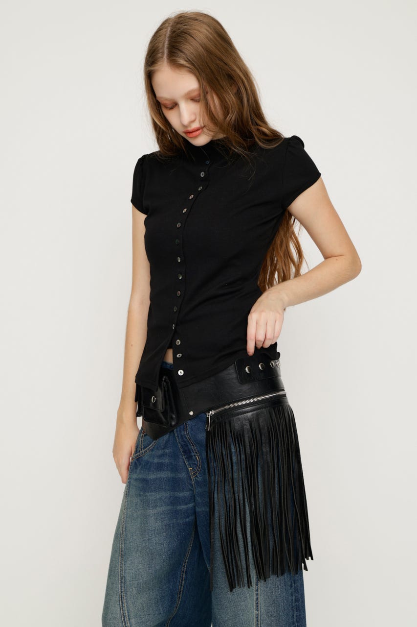FRINGE WIDE ベルト BLK FREE