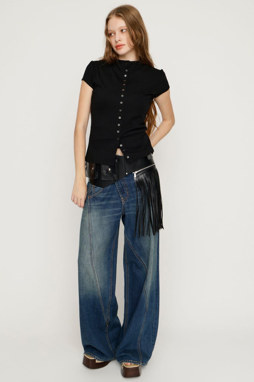 FRINGE WIDE ベルト BLK FREE