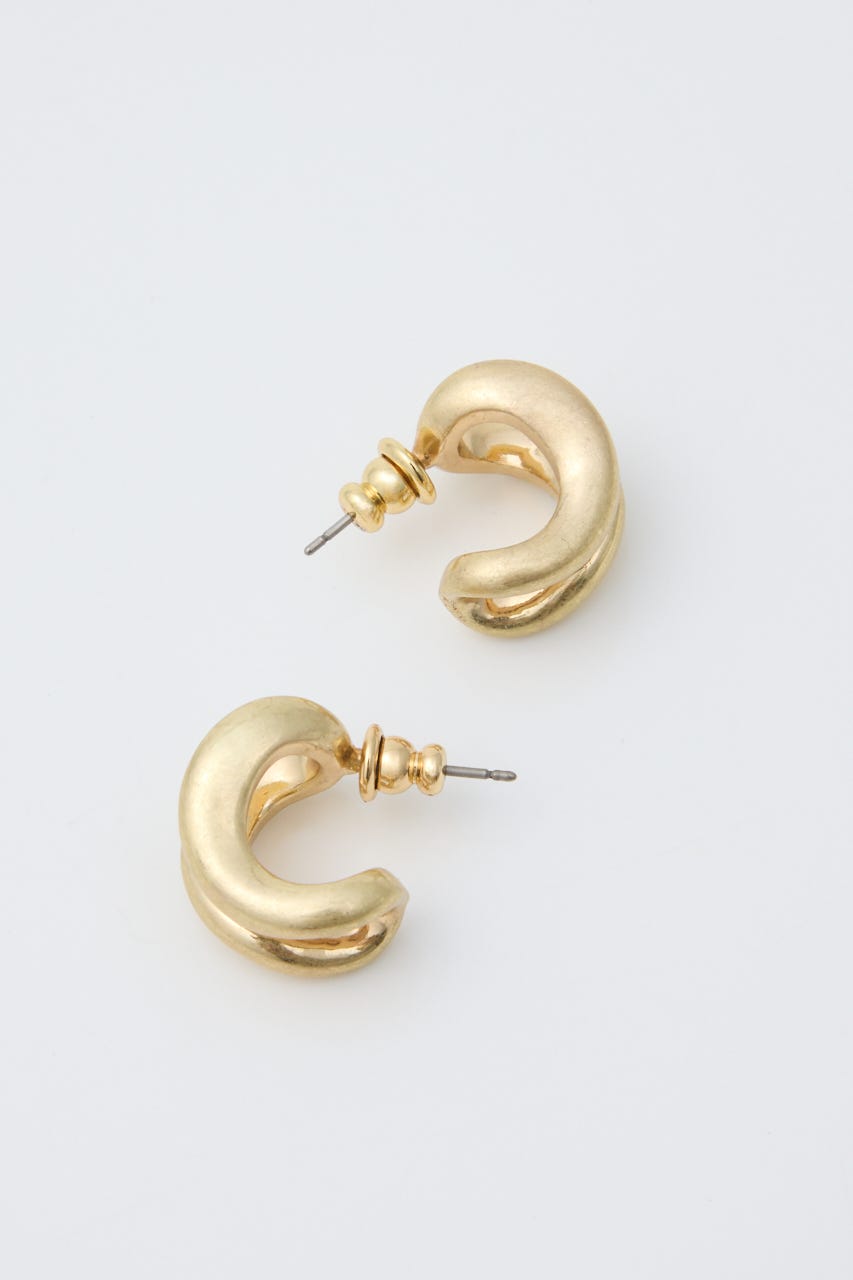 STONE HOOP ピアス GLD FREE