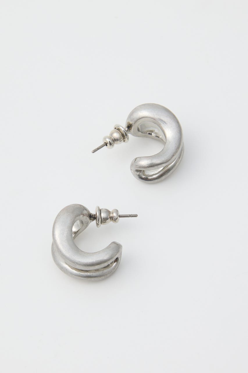 STONE HOOP ピアス SLV FREE