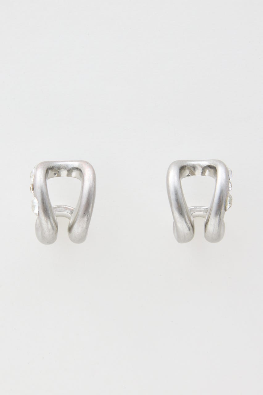 STONE HOOP ピアス SLV FREE