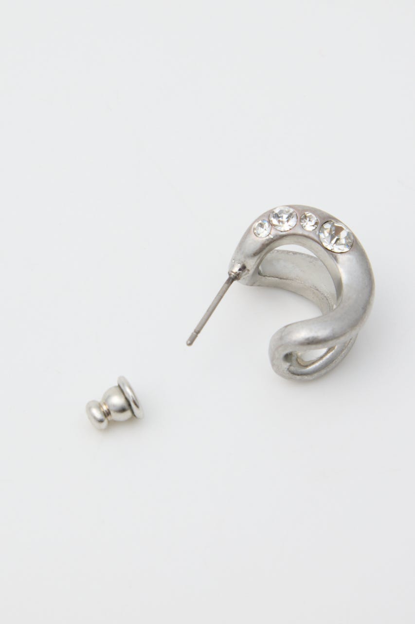 STONE HOOP ピアス SLV FREE