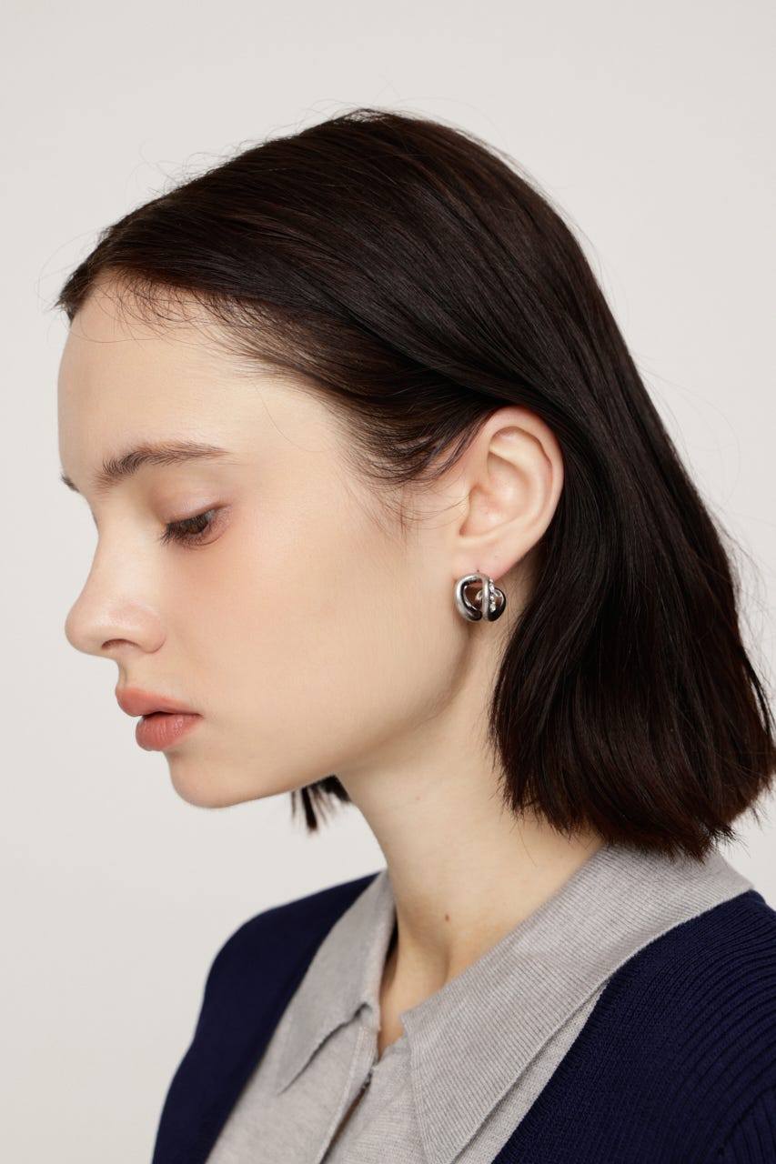STONE HOOP ピアス SLV FREE