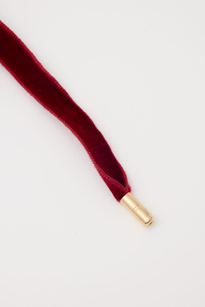 VELVET RIBBON JEWEL チョーカー D/RED FREE