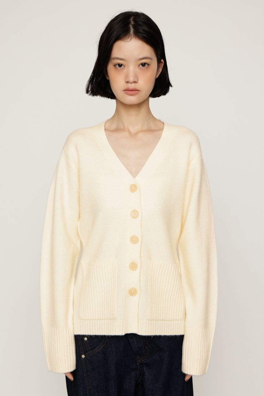 V NECK BUTTON カーディガン IVOY FREE