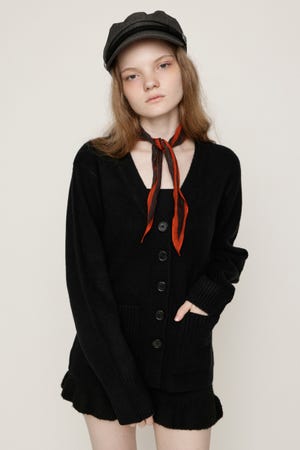 V NECK BUTTON カーディガン