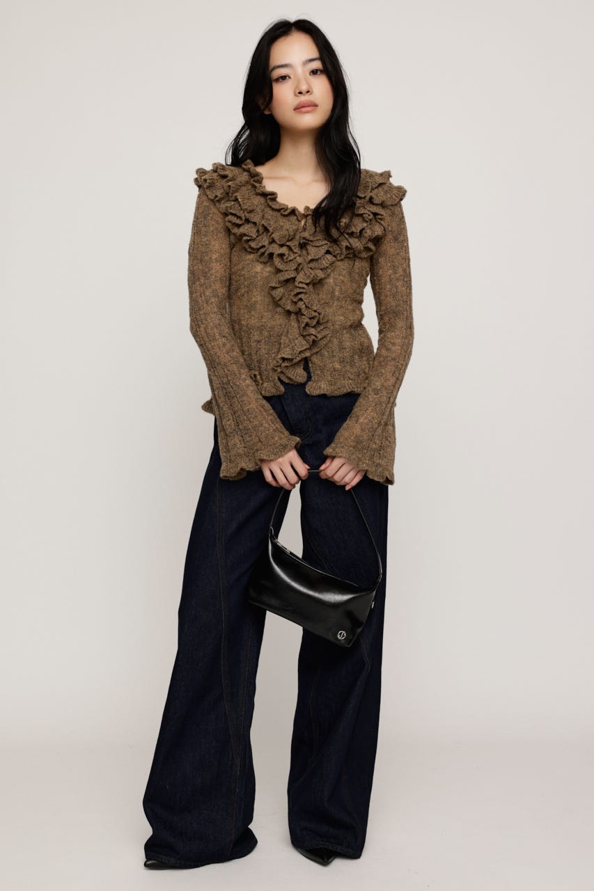 BOUCLE FRILLED トップス BEG FREE