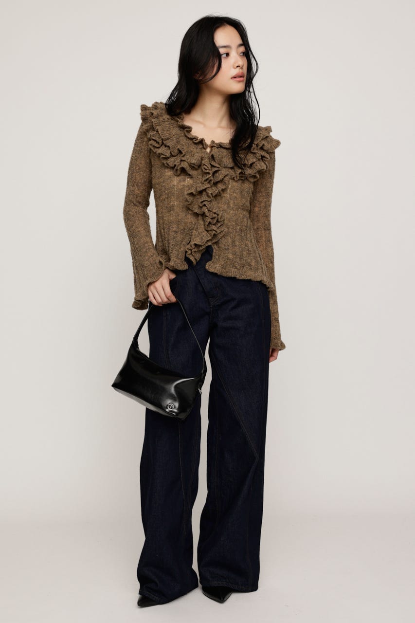 BOUCLE FRILLED トップス BEG FREE