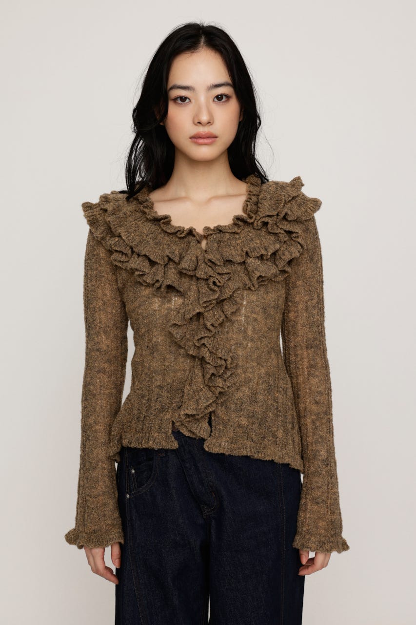 BOUCLE FRILLED トップス BEG FREE