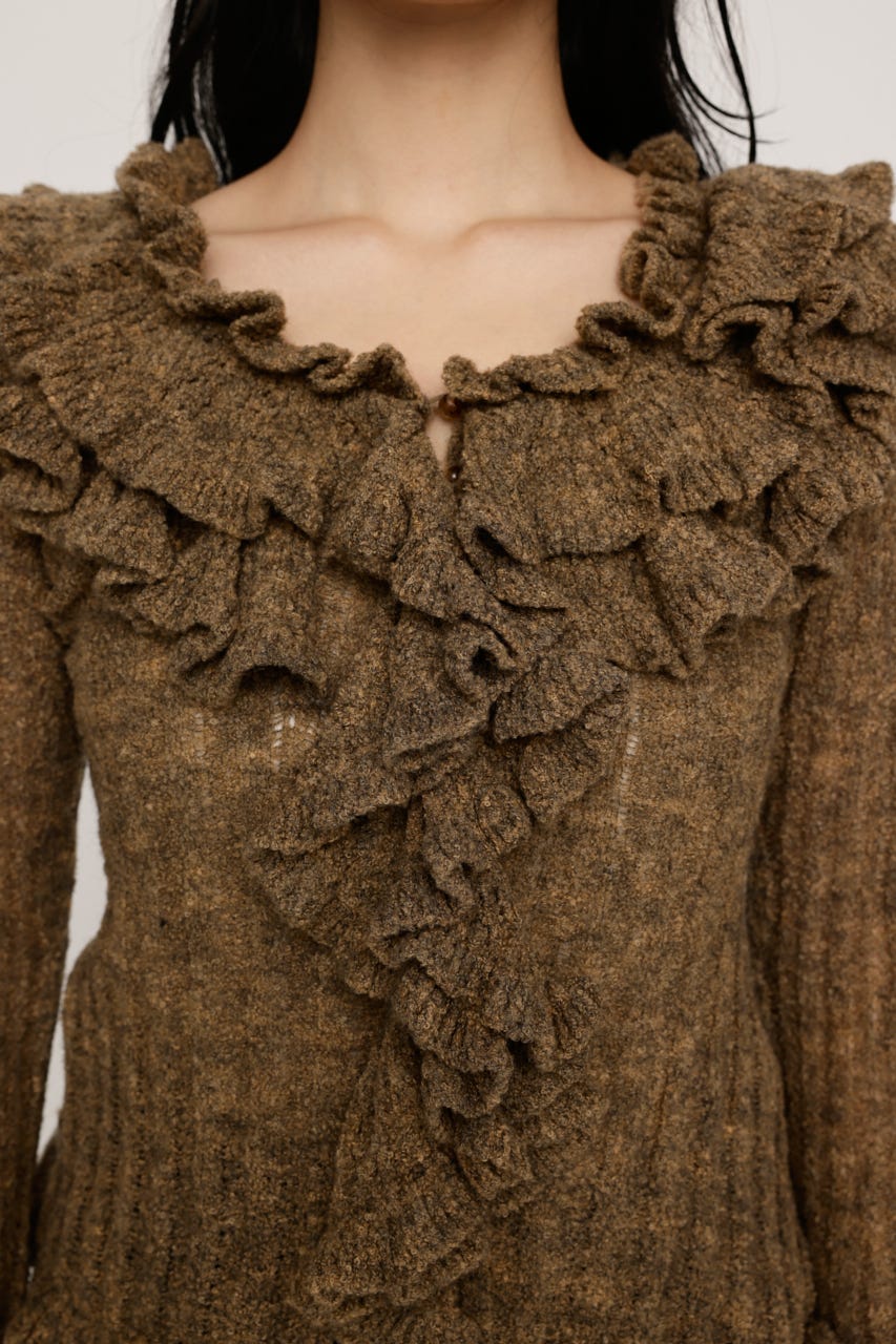 BOUCLE FRILLED トップス BEG FREE