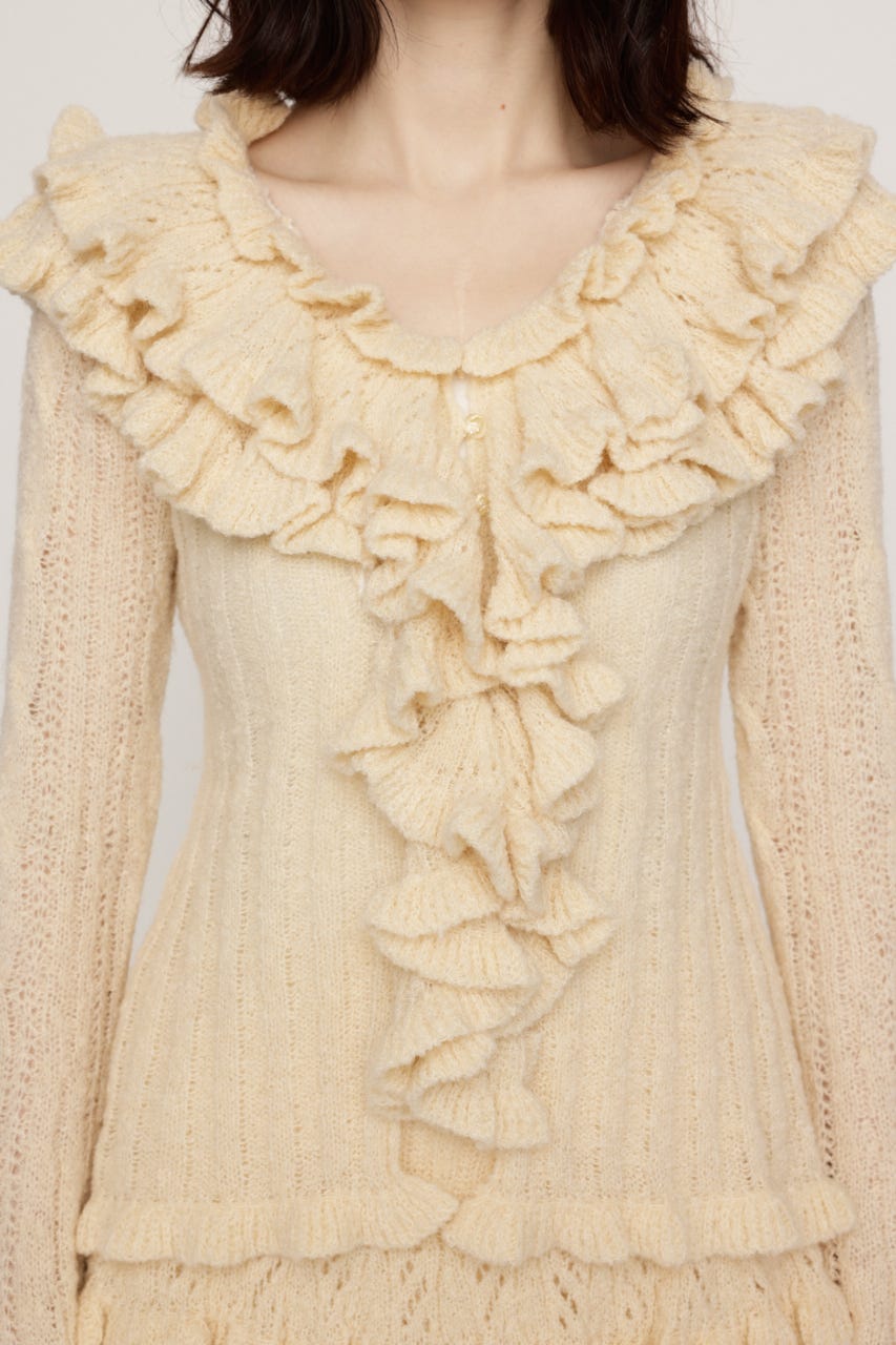 BOUCLE FRILLED トップス IVOY FREE