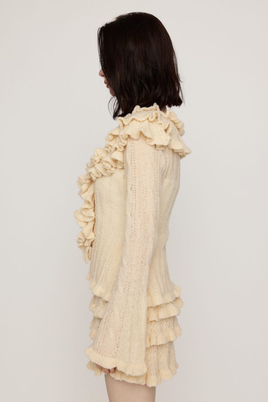 BOUCLE FRILLED トップス IVOY FREE