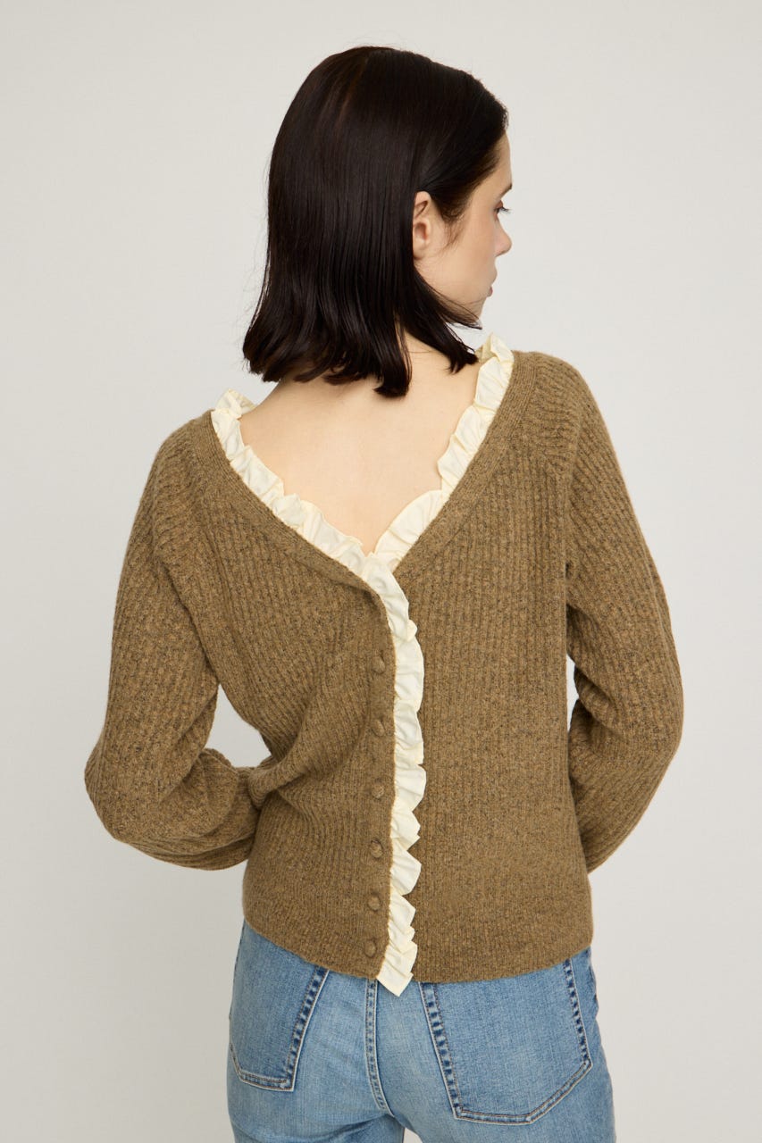 MANYWAY FRILLED KNIT トップス BEG FREE