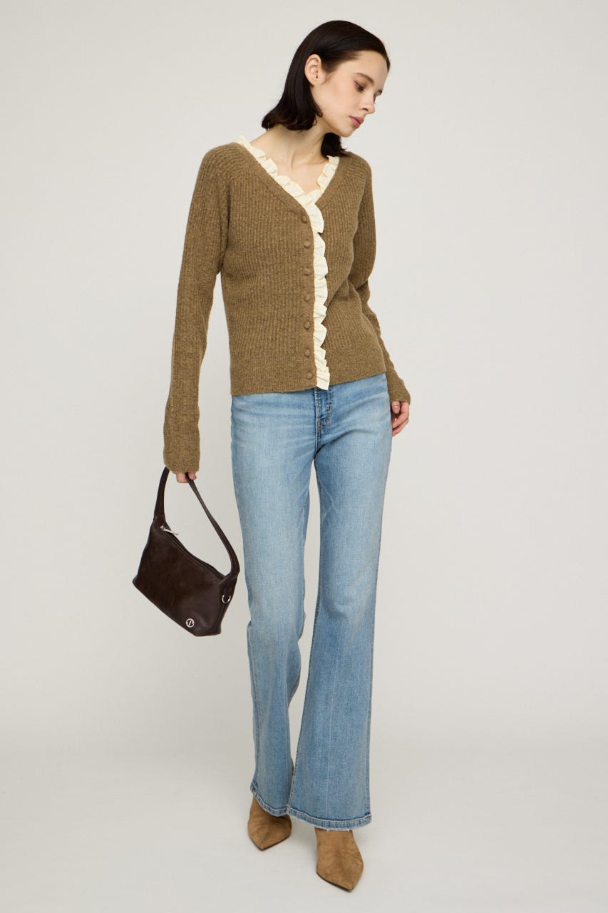 MANYWAY FRILLED KNIT トップス BEG FREE