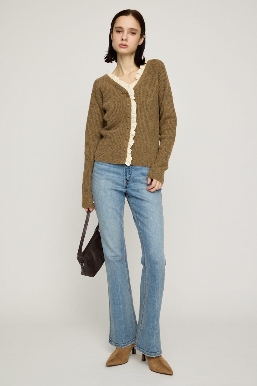 MANYWAY FRILLED KNIT トップス BEG FREE
