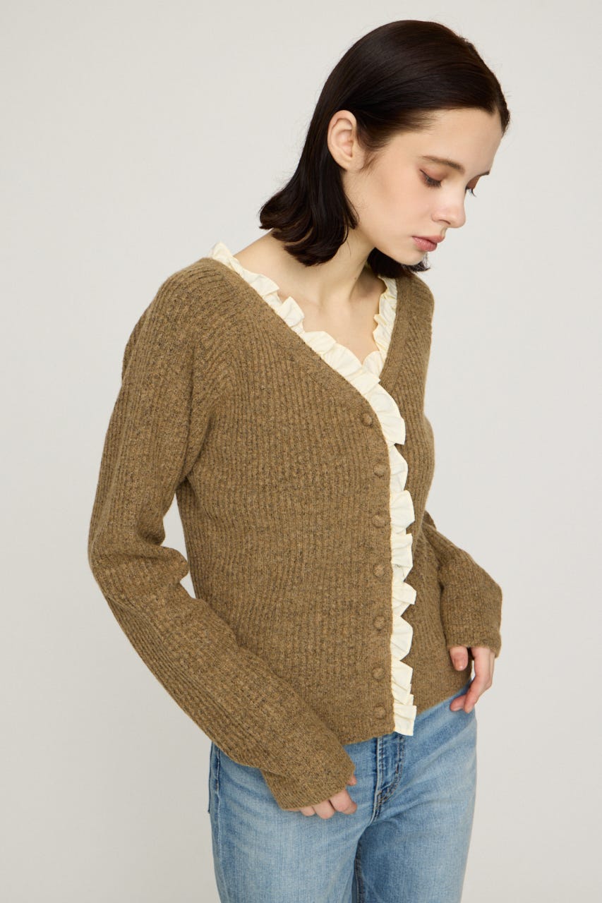MANYWAY FRILLED KNIT トップス BEG FREE