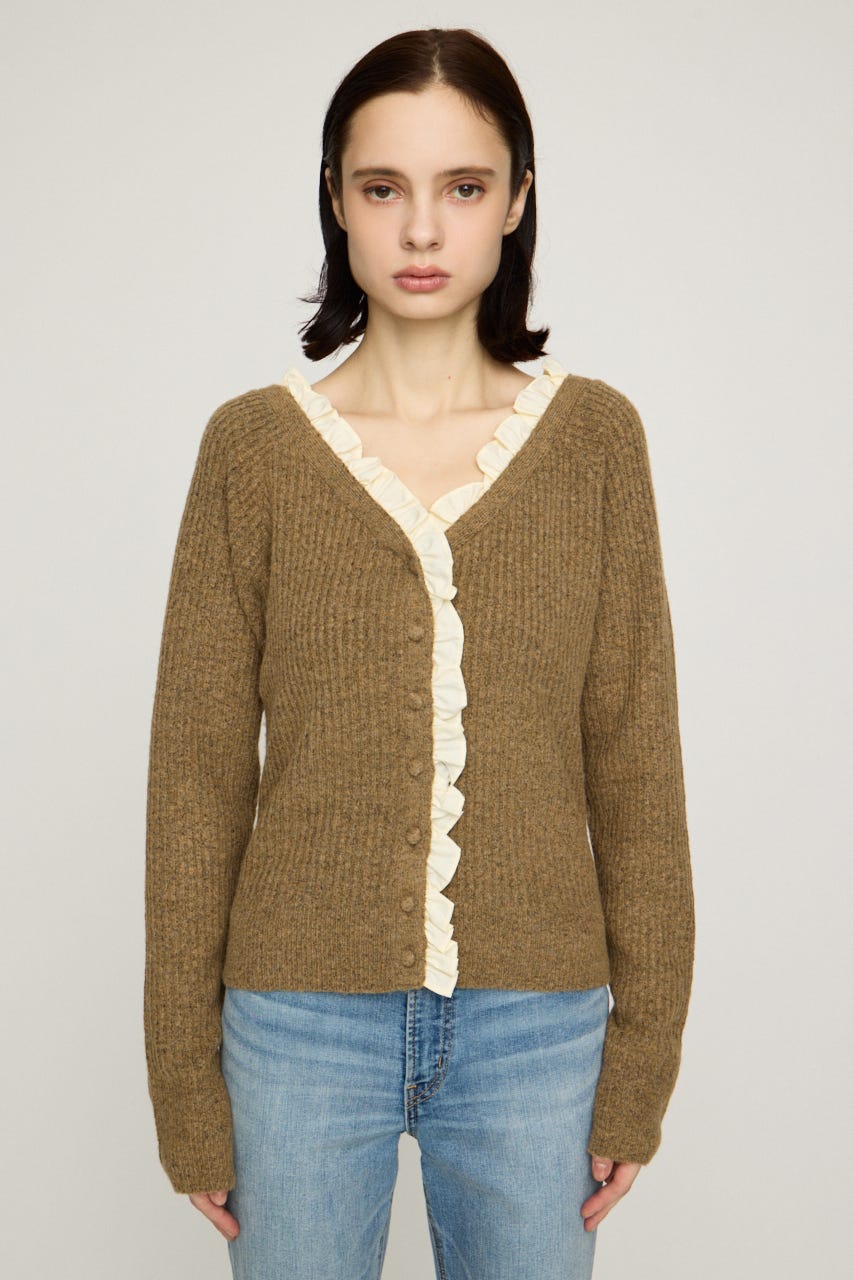 MANYWAY FRILLED KNIT トップス BEG FREE