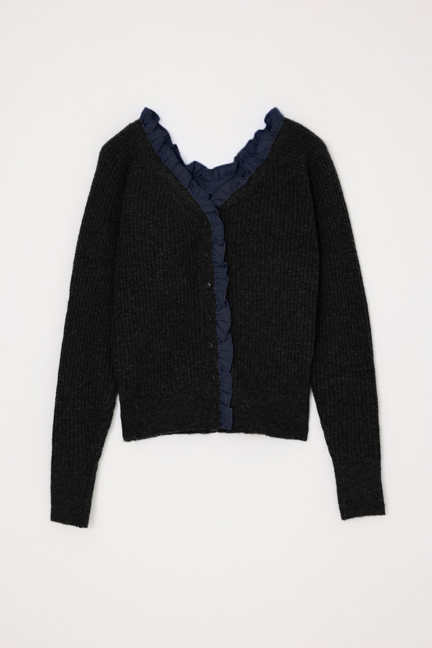 【AW PRE ORDER 第2弾】MANYWAY FRILLED KNIT トップス BLK FREE