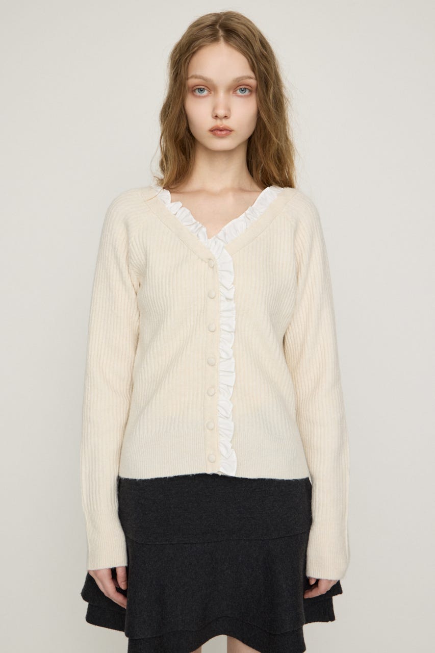 MANYWAY FRILLED KNIT トップス IVOY FREE