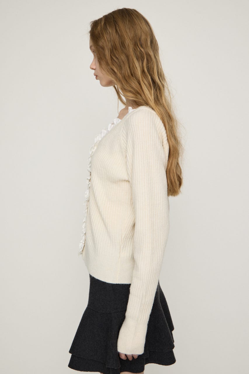 MANYWAY FRILLED KNIT トップス IVOY FREE