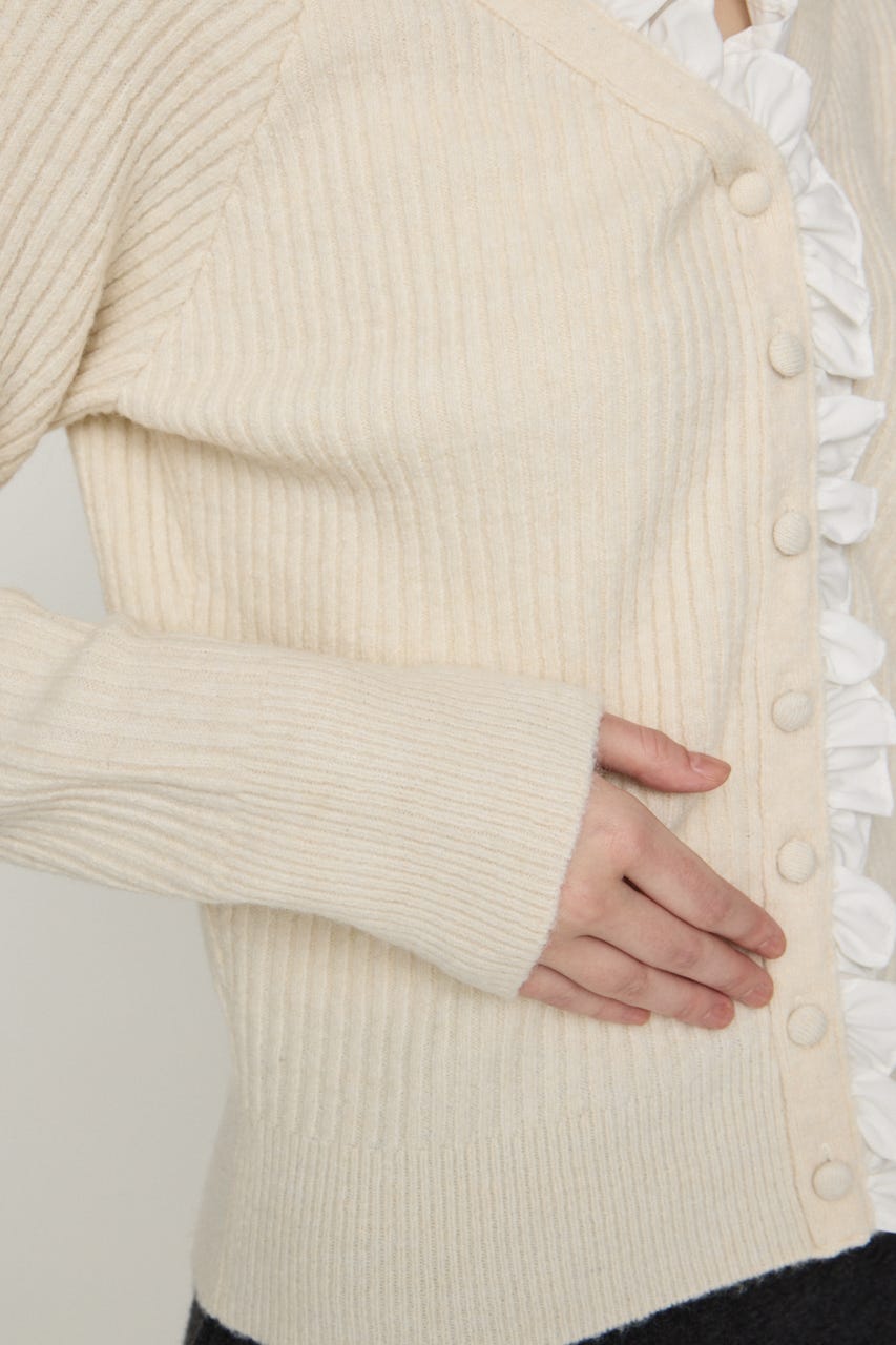 MANYWAY FRILLED KNIT トップス IVOY FREE