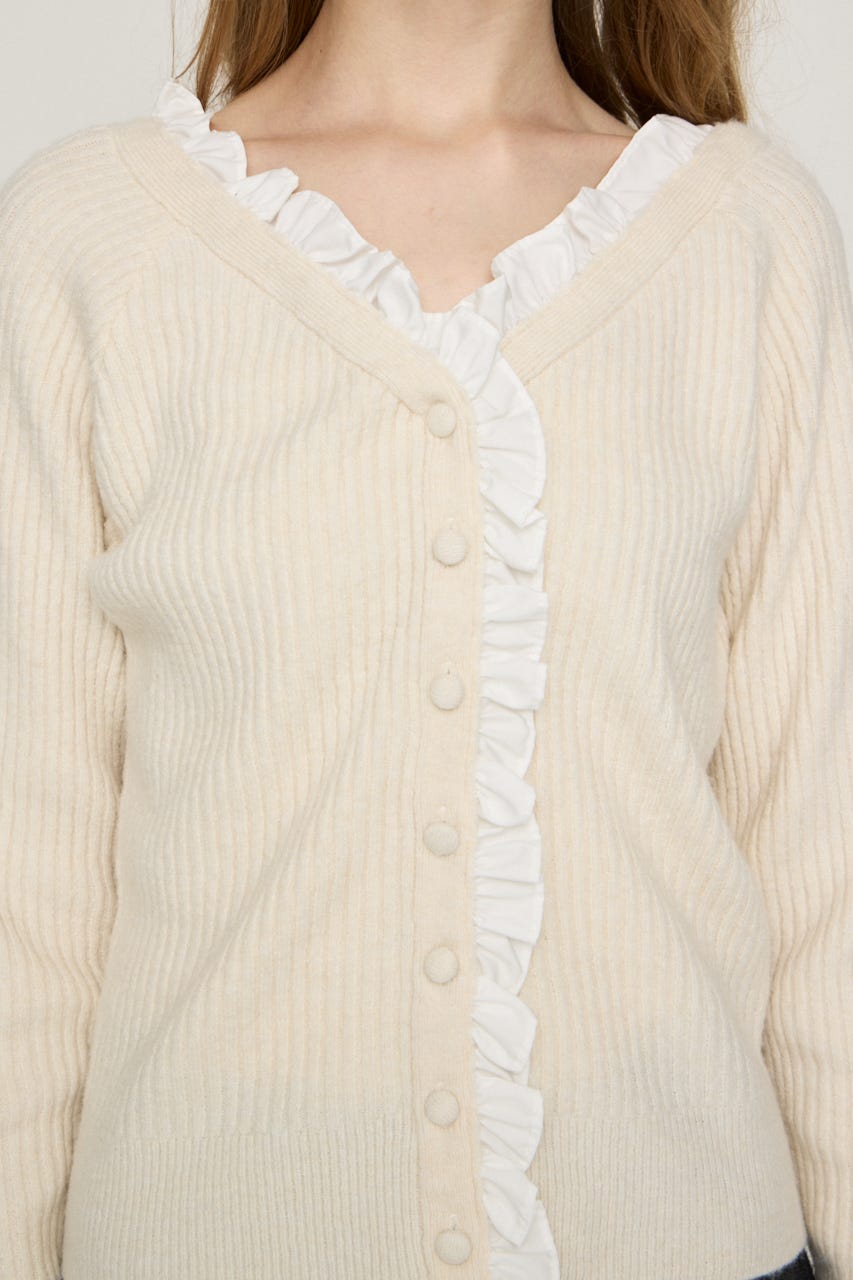MANYWAY FRILLED KNIT トップス IVOY FREE