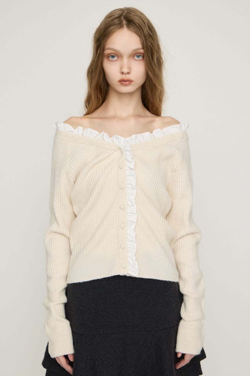 MANYWAY FRILLED KNIT トップス IVOY FREE