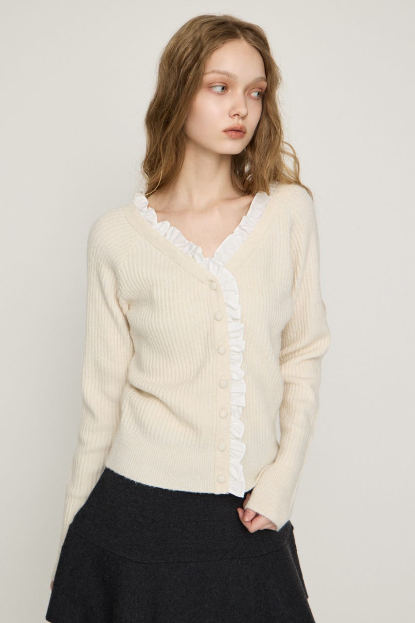 MANYWAY FRILLED KNIT トップス IVOY FREE