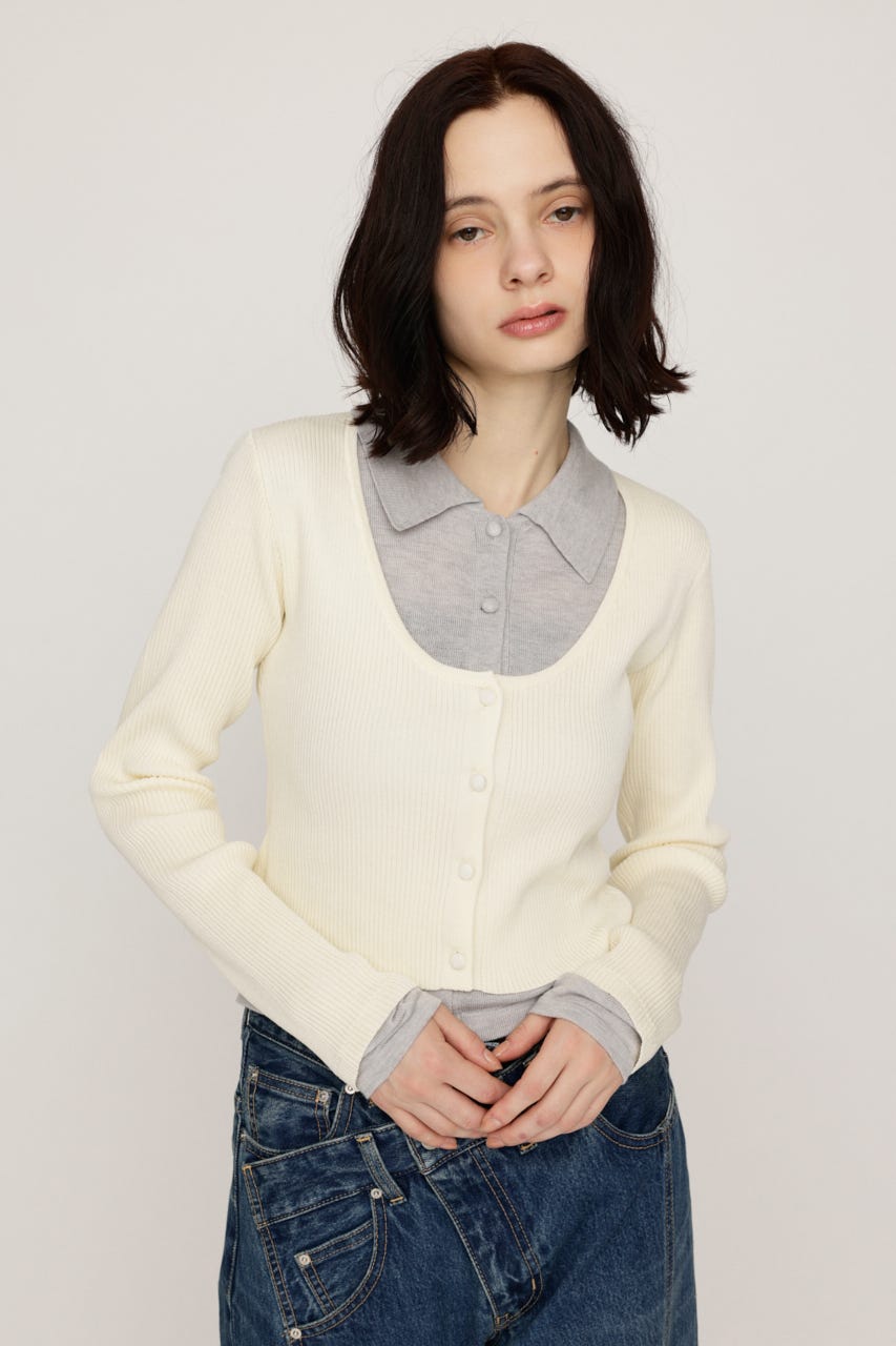 【LIMITED ITEM】LAYERED LIKE KNIT トップス IVOY FREE