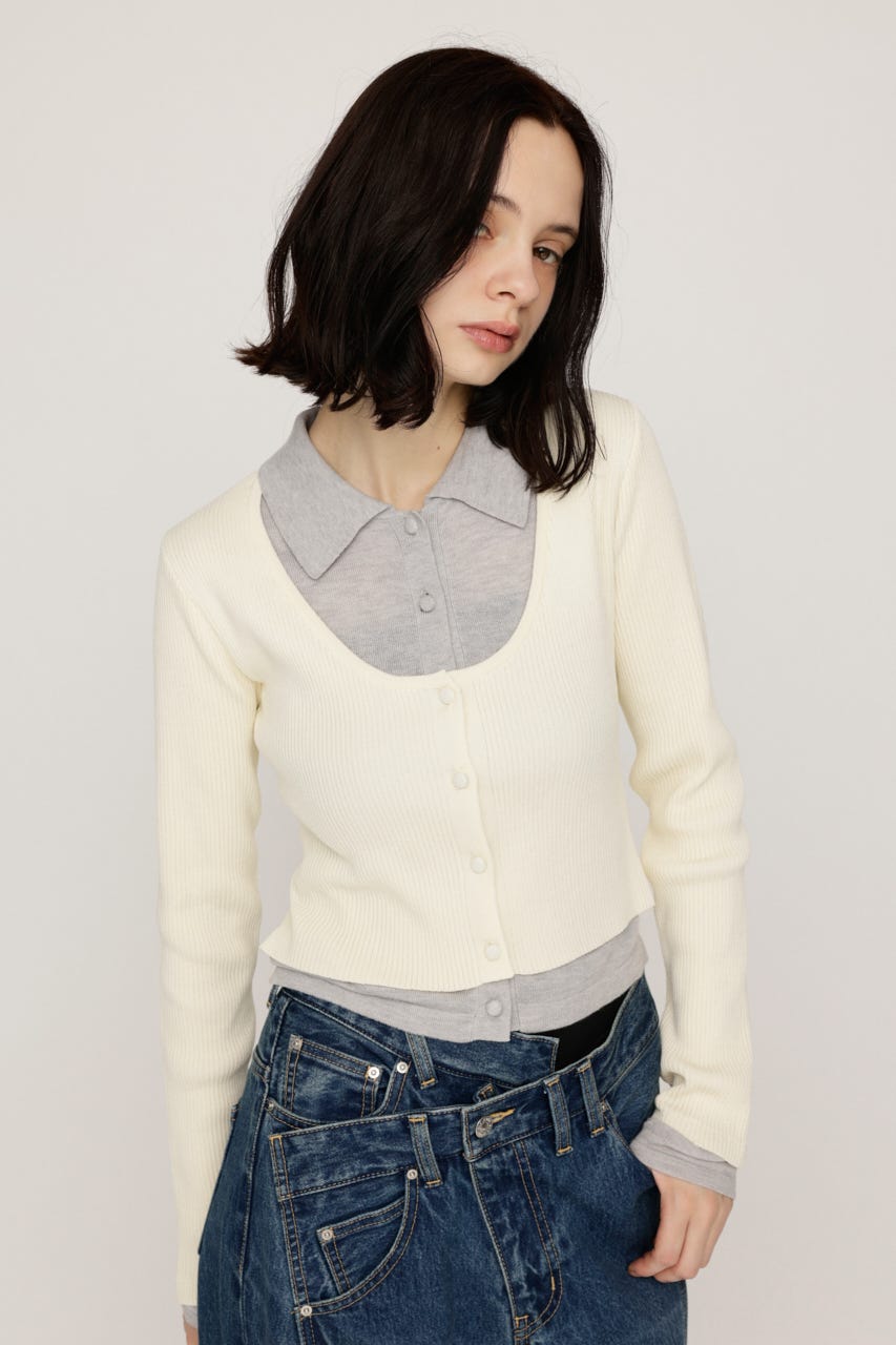 【LIMITED ITEM】LAYERED LIKE KNIT トップス IVOY FREE