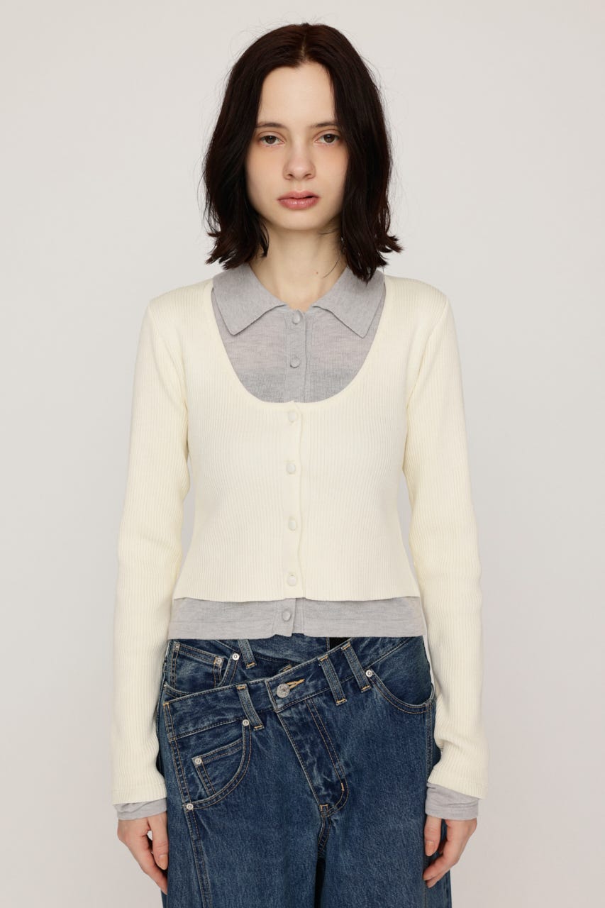 【LIMITED ITEM】LAYERED LIKE KNIT トップス IVOY FREE